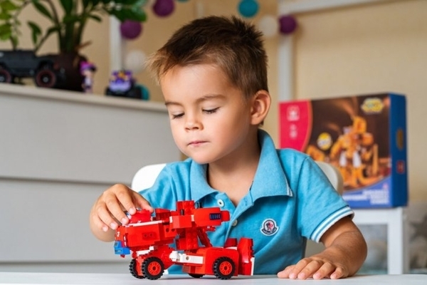 Конструктор-трансформер Super Wings Small Blocks 2-in-1 Buildable Transforming Vehicle Jett, Джетт (EU385005) - Pampik - 9