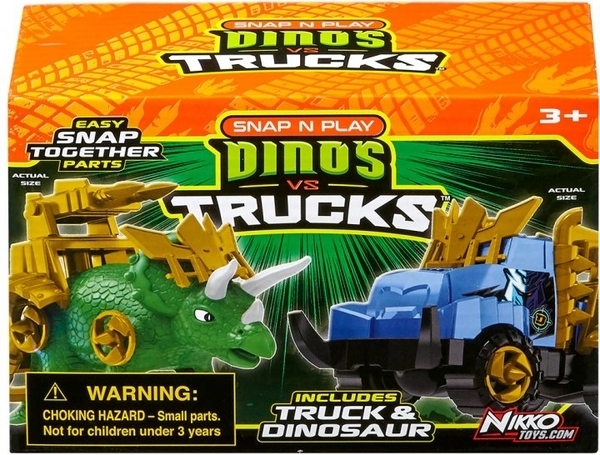 Игровой набор Road Rippers машинка и динозавр Triceratops, зеленый (20074) - Pampik - 7