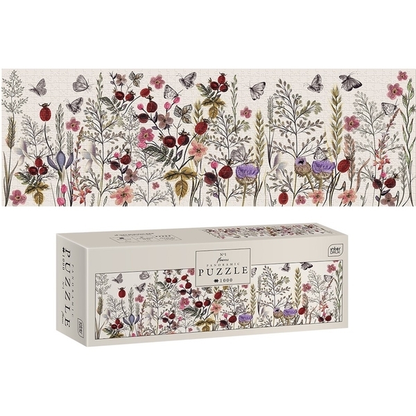 Пазли тришарові панорамні Interdruk Flowers 1, 32х96 см, 1000 елементів (326263) - Pampik - 2