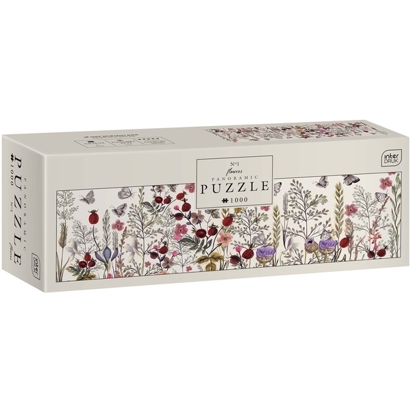 Пазли тришарові панорамні Interdruk Flowers 1, 32х96 см, 1000 елементів (326263) - Pampik