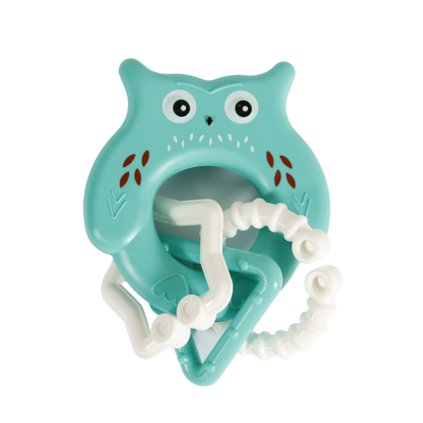 Іграшка-брязкальце Lindo Сова з кільцями, зелений (1618 зел) - Pampik