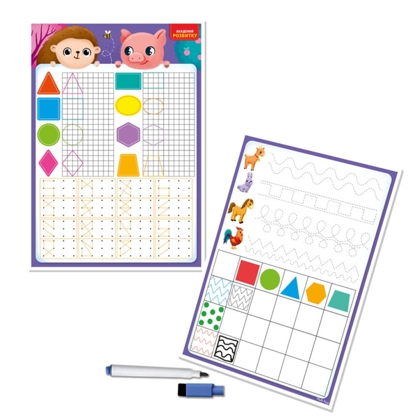 Дошка-тренажер Vladi Toys Фігури та форми, укр. мова (VT5010-27) - Pampik - 2
