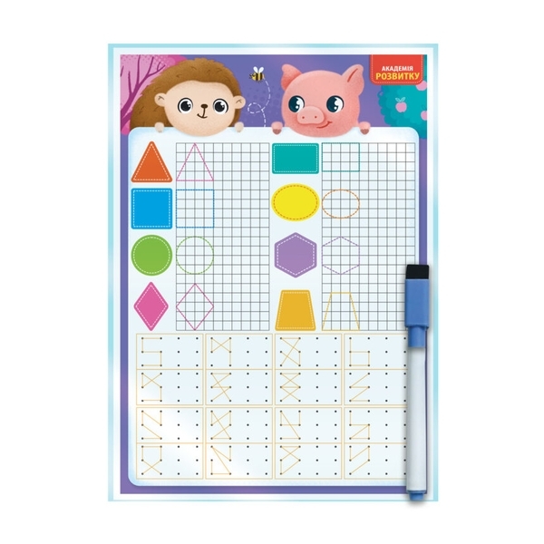 Дошка-тренажер Vladi Toys Фігури та форми, укр. мова (VT5010-27) - Pampik