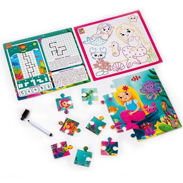Розвиваючий набір із пазлами 4в1 Vladi Toys Русалки, укр. мова (VT2002-04) - Pampik - 3