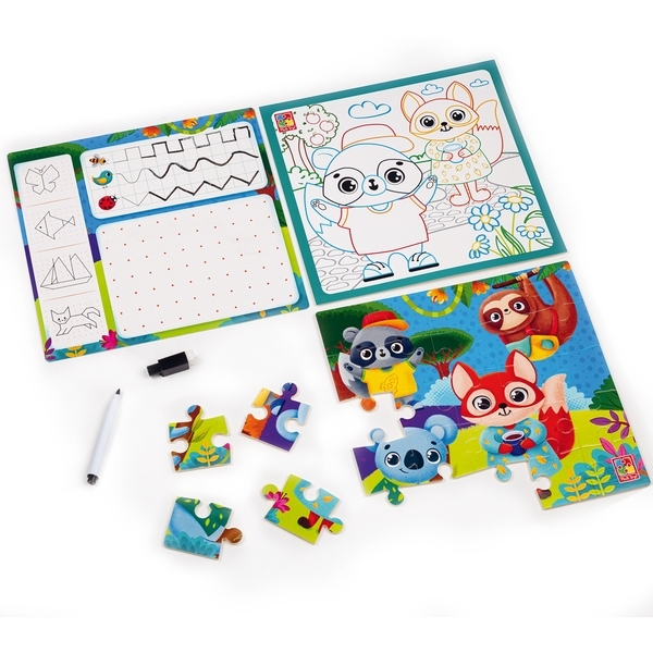 Розвиваючий набір з пазлами 4в1 Vladi Toys Звірята, укр. мова (VT2002-03) - Pampik - 2