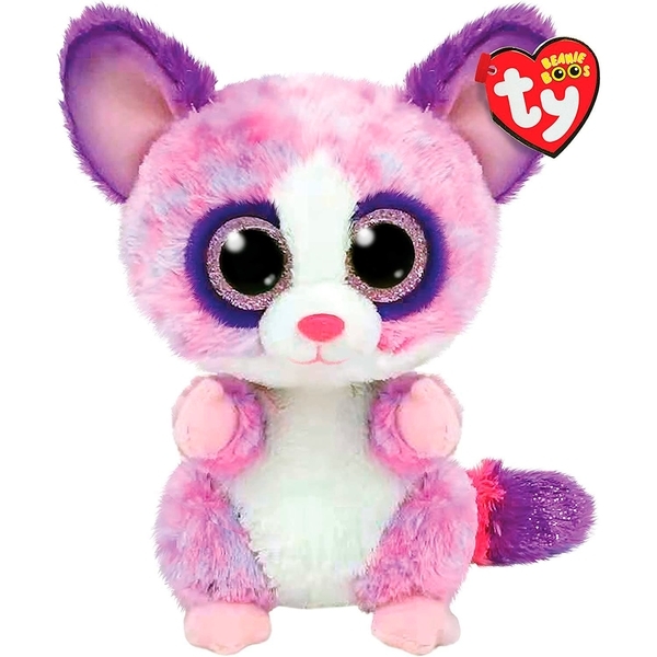 М'яка іграшка TY Beanie Boo's Рожевий лемур Becca, 15 см (36395) - Pampik