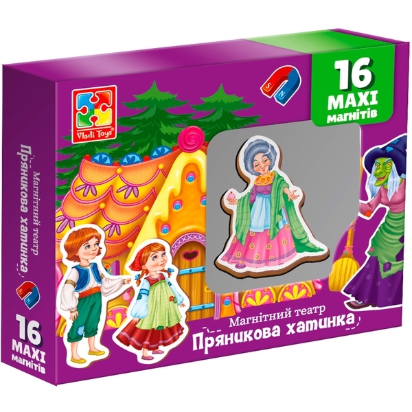 Настільна гра Vladi Toys Магнітний театр Пряничний будиночок, укр. мова (VT3206-54) - Pampik
