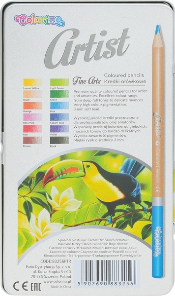 Набір кольорових олівців Сolorino Artist, 12 шт. (83256PTR) - Pampik - 2