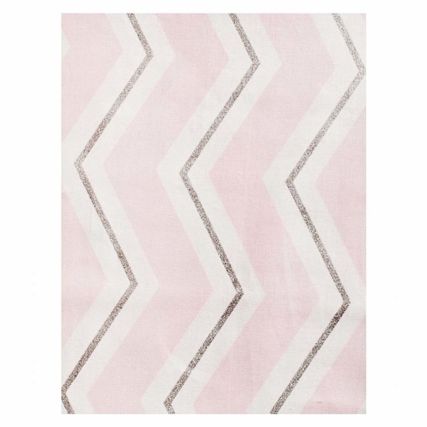Простирадло на резинці Twins Dolce Insta Зигзаг, бязь, 120x60 см, рожевий/срібло (6060-DI-08wps) - Pampik