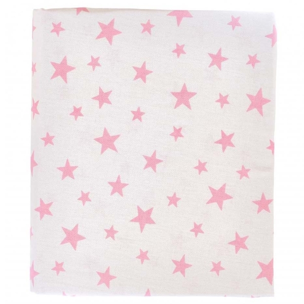 Простирадло на резинці Twins Stars, бязь, 120x60 см, білий (6010-20star-26) - Pampik