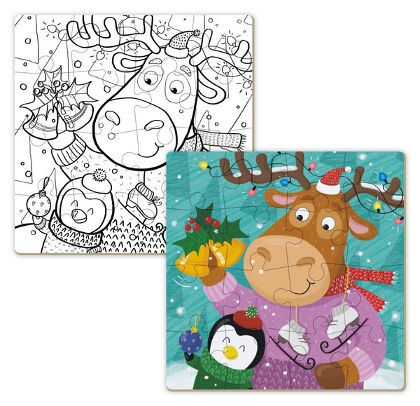 Пазл 2 в 1 DoDo Олень и пингвинчик, 16 элементов (300353) - Pampik - 3