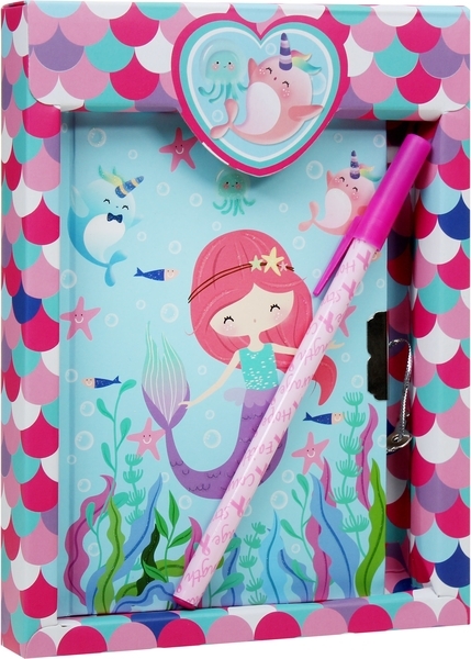 Блокнот детский "Русалка" 15х11 см, в подарочной упаковке с ручкой Angel Notes - Pampik