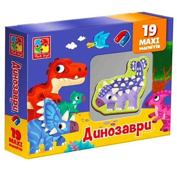 Набір магнітів Vladi Toys Динозаври, укр. (VT3106-23) - Pampik