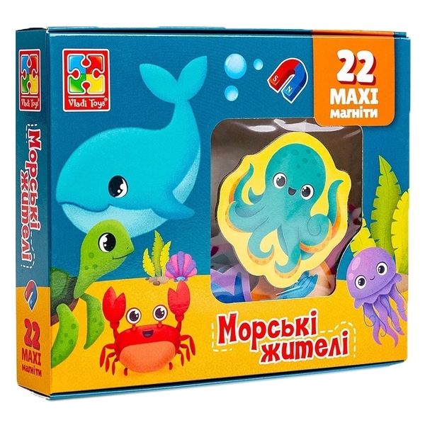 Набір магнітів Vladi Toys Морські мешканці, 22 шт. (VT3106-27) - Pampik