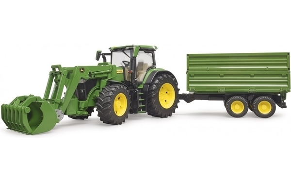 Игрушка Bruder трактор John Deere 7R 350 с погрузчиком и прицепом (03155) - Pampik - 7