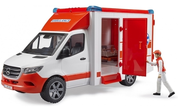 Набор Bruder Скорая помощь Mercedes Sprinter c фигуркой водителя, свет и звук (02676) - Pampik - 3