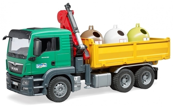 Машинка Bruder грузовик MAN TGS с манипулятором и мусорными контейнерами (03753) - Pampik - 2