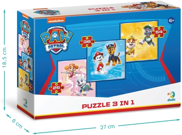 Пазл 3 в 1 DoDo Paw Patrol Смелые щенки (200154) - Pampik - 3