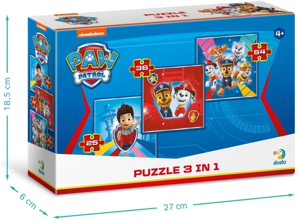 Пазл 3 в 1 DoDo Paw Patrol Команда готова до пригод (200153) - Pampik - 3