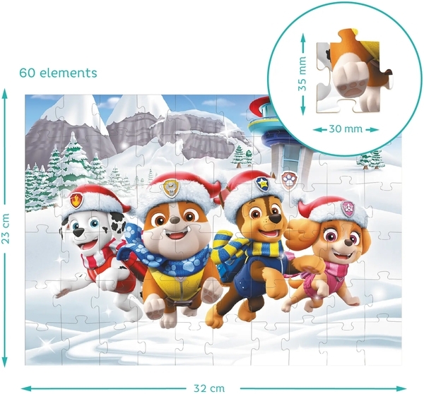 Пазл DoDo Paw Patrol Christmas Праздничное настроение, 60 элементов (200422) - Pampik - 5
