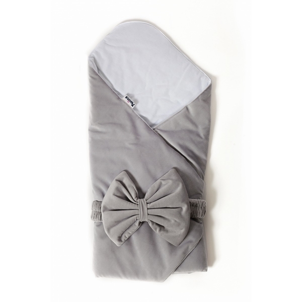 Бантик до конверту Twins Bear & Velvet Grey, сірий (7099-DB-10) - Pampik - 2