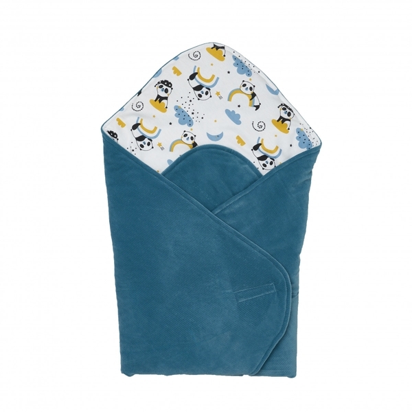 Конверт-плед Twins Velvet Print, 80x80 см, бірюзовий (9016-TVP-03) - Pampik