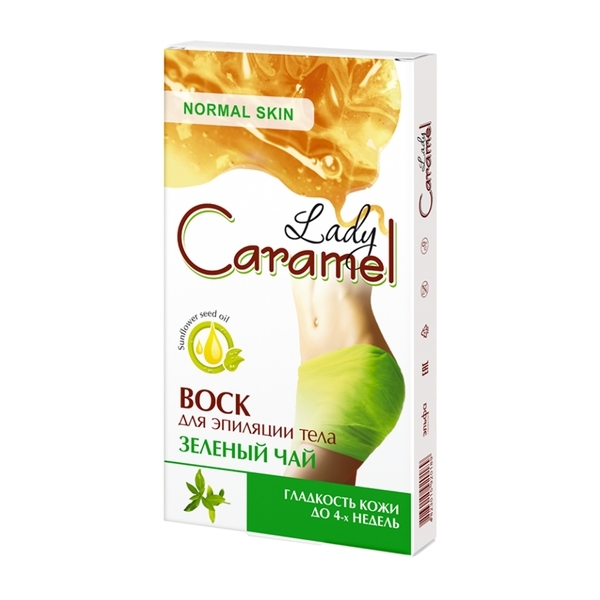 Віск Caramel для депіляції тіла Зелений чай 16 шт (4823015923210) - Pampik