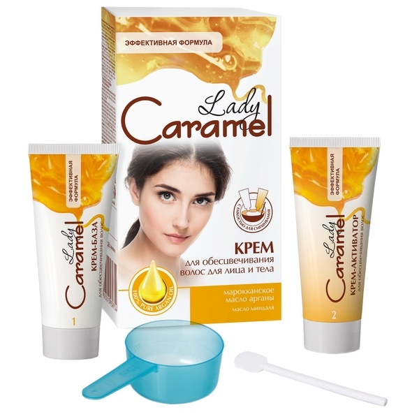 Крем для знебарвлення волосся на обличчі та тілі Caramel 2 x 50 мл (4823015939754) - Pampik
