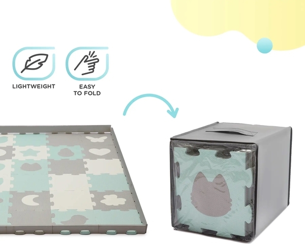 Килимок-пазл Kinderkraft Luno Shapes Mint, 30 елементів (KPLUSH00MIN0000) - Pampik - 7