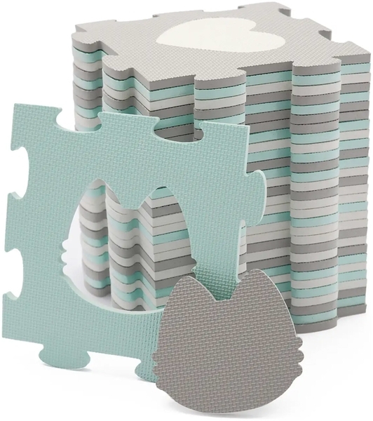 Килимок-пазл Kinderkraft Luno Shapes Mint, 30 елементів (KPLUSH00MIN0000) - Pampik - 10