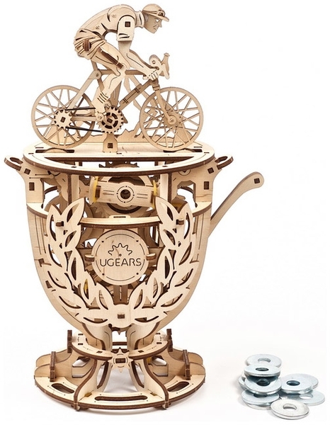 Механічний 3D-пазл Ukrainian Gears Автоматон Велосипедист, 189 ел. (70148) - Pampik - 2