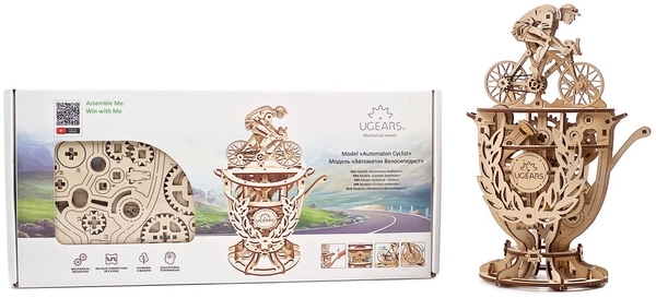 Механічний 3D-пазл Ukrainian Gears Автоматон Велосипедист, 189 ел. (70148) - Pampik - 14