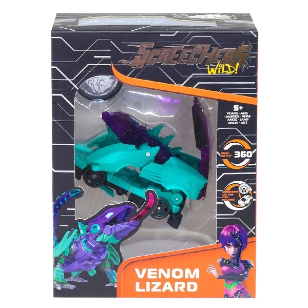 Машинка-трансформер Screechers Wild S4 L1 Веном Лізард (EU685104) - Pampik