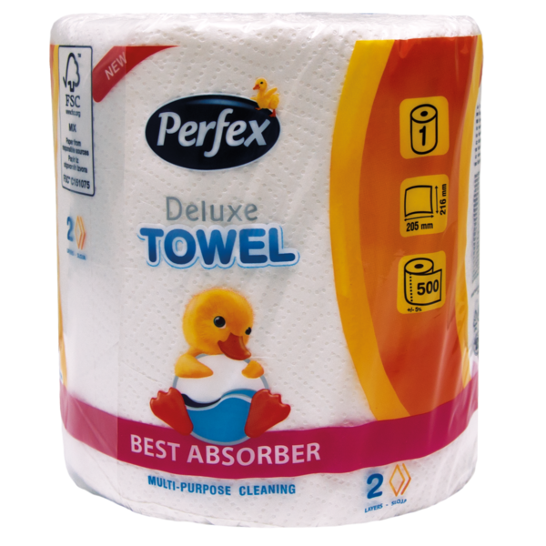 Паперові рушники Perfex Delux, білий, 500 аркушів - Pampik