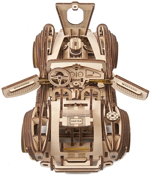 Механічний 3D-пазл Ukrainian Gears гоночний автомобіль Дріфт Кобра, 370 ел. (70161) - Pampik - 6