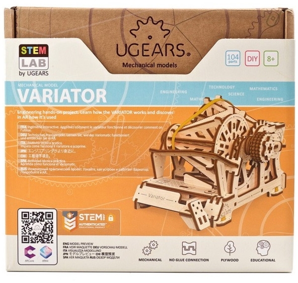 Механічний 3D пазл Ukrainian Gears STEM-модель Варіатор, 104 ел. (70147) - Pampik - 11