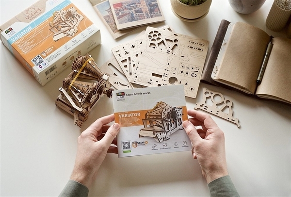 Механічний 3D пазл Ukrainian Gears STEM-модель Варіатор, 104 ел. (70147) - Pampik - 13