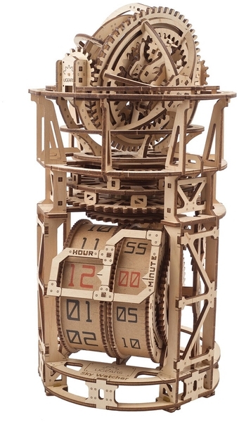 Механічний 3D-пазл Ukrainian Gears Астроном. Настільний годинник з турбійоном, 338 ел. (70162) - Pampik - 2