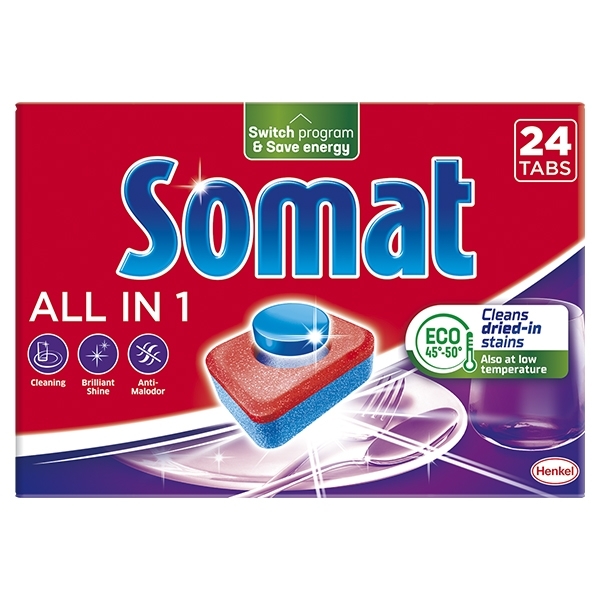 Таблетки для посудомийних машин Somat All In One, 24 шт. - Pampik