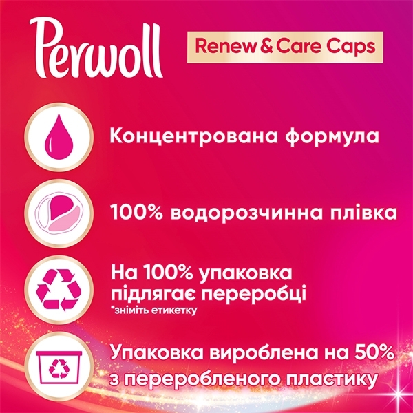 Капсули для делікатного прання кольорових речей Perwoll Renew, 21 шт. - Pampik - 4
