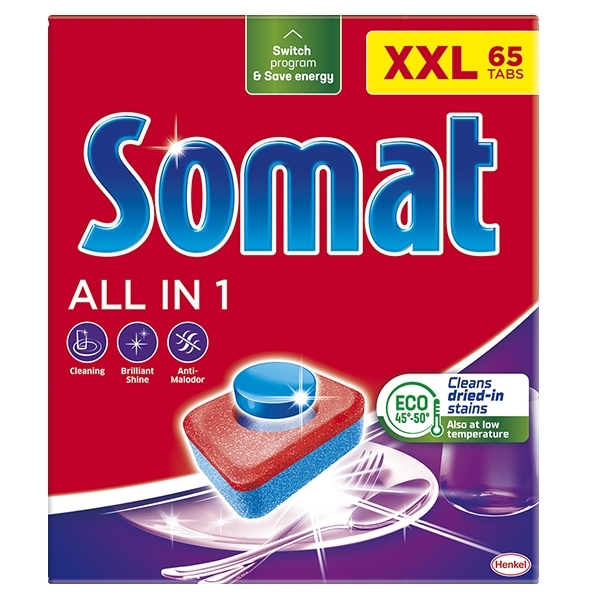 Таблетки для посудомийних машин Somat All In One, 65 шт. - Pampik