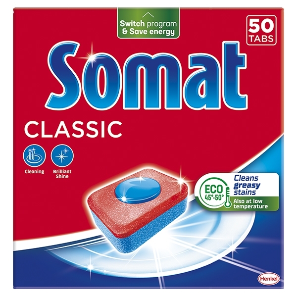 Таблетки для посудомоечных машин Somat Classic, 50 шт. - Pampik