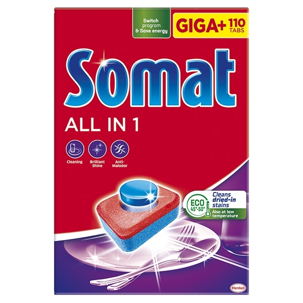 Таблетки для посудомоечных машин Somat All In One, 110 шт. - Pampik