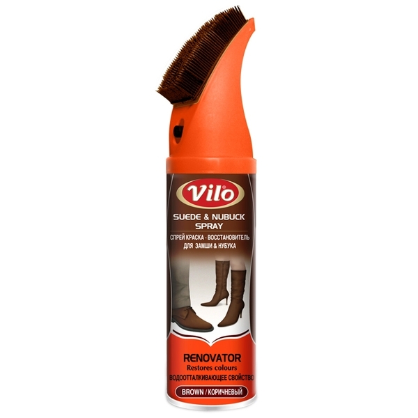 Крем-спрей Vilo для відновлення замші та нубуку, 200 мл, коричневий (VSS 200-320) - Pampik