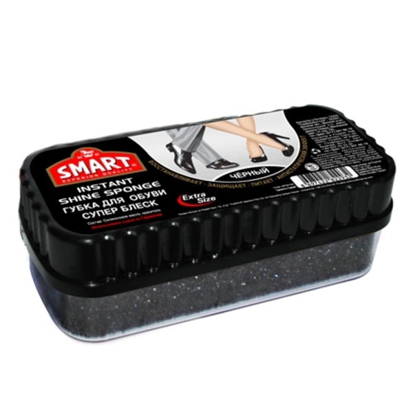 Спонж з кремом-блеском для обуви Smart большой, черный (140-300) - Pampik