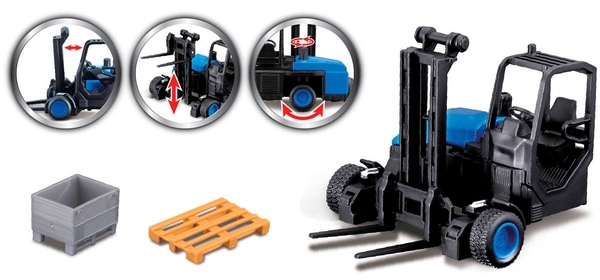 Игровой набор Bburago Фура Mercedes-Benz Actros c погрузчиком, 1:43, белый - Pampik - 3