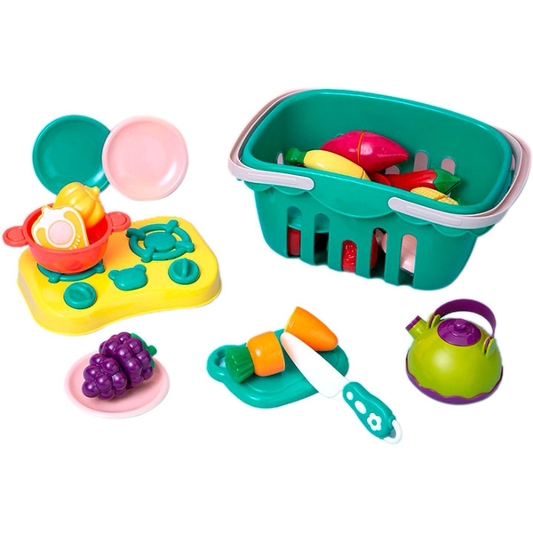 Ігровий набір Beiens Кошик з овочами та фруктами на липучках, 30 предметів (BC9902) - Pampik