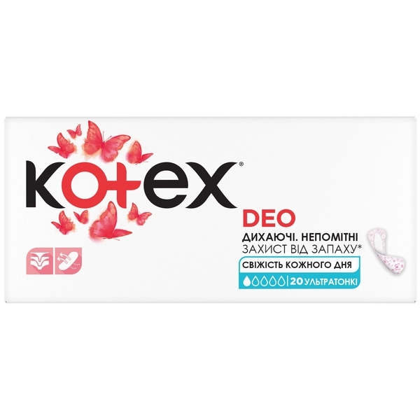Щоденні прокладки Kotex Deo Ultraslim, 20 шт. - Pampik