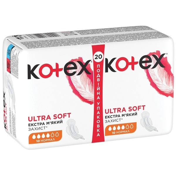 Прокладки гігієнічні Kotex Ultra Soft Normal, 20 шт. - Pampik - 2