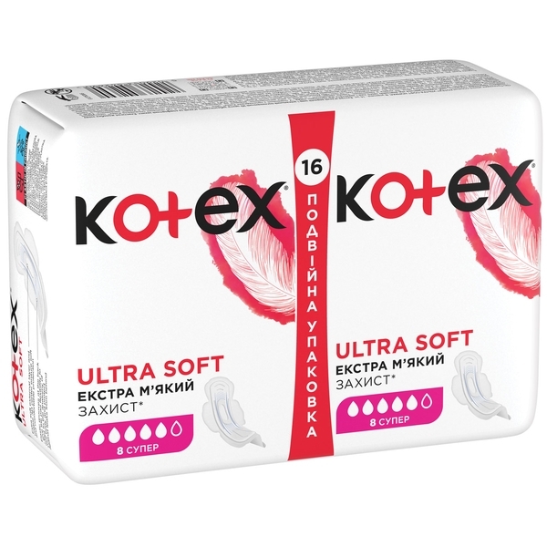 Прокладки гігієнічні Kotex Ultra Soft Super, 16 шт. - Pampik - 3